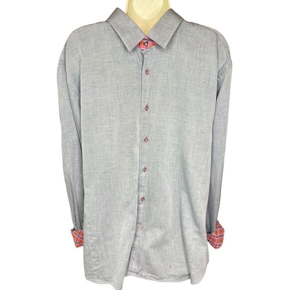 Jared Lang Solid Contrast Reverse Sport Shirt Size XL - Picture 1 of 7